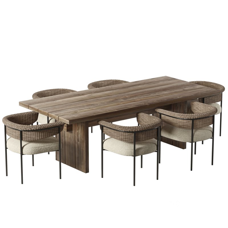 Carrie Outdoor Dining Chair and Brandy Dining Table-Fourhands Image 2