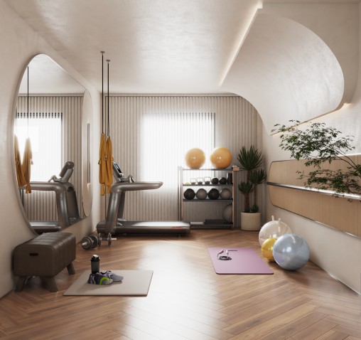 Modern yoga studio