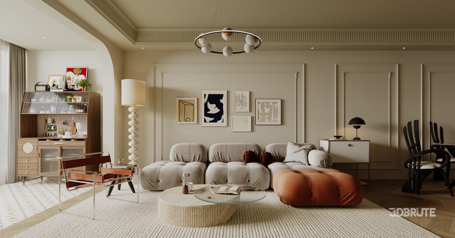 Luxurious living room and dining room Image 2