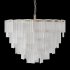 Round pendant chandelier made of ribbed glass light - Thumbnail 4