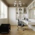 Modern living room and dining room office room interior scene - Thumbnail 9