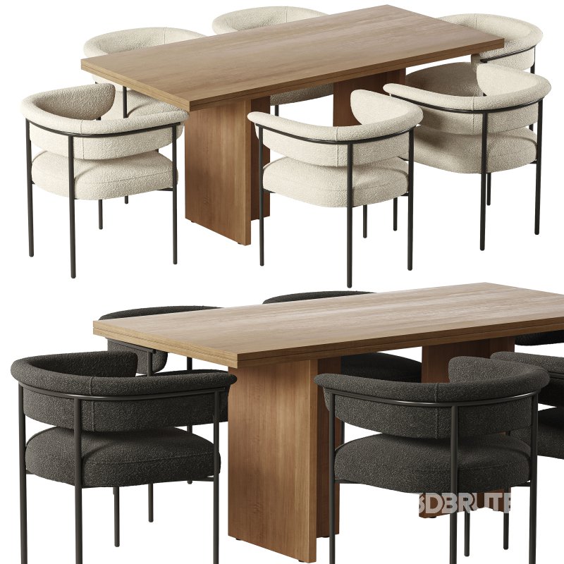 Carrie Outdoor Dining Chair and Lars Dining Table Image 1