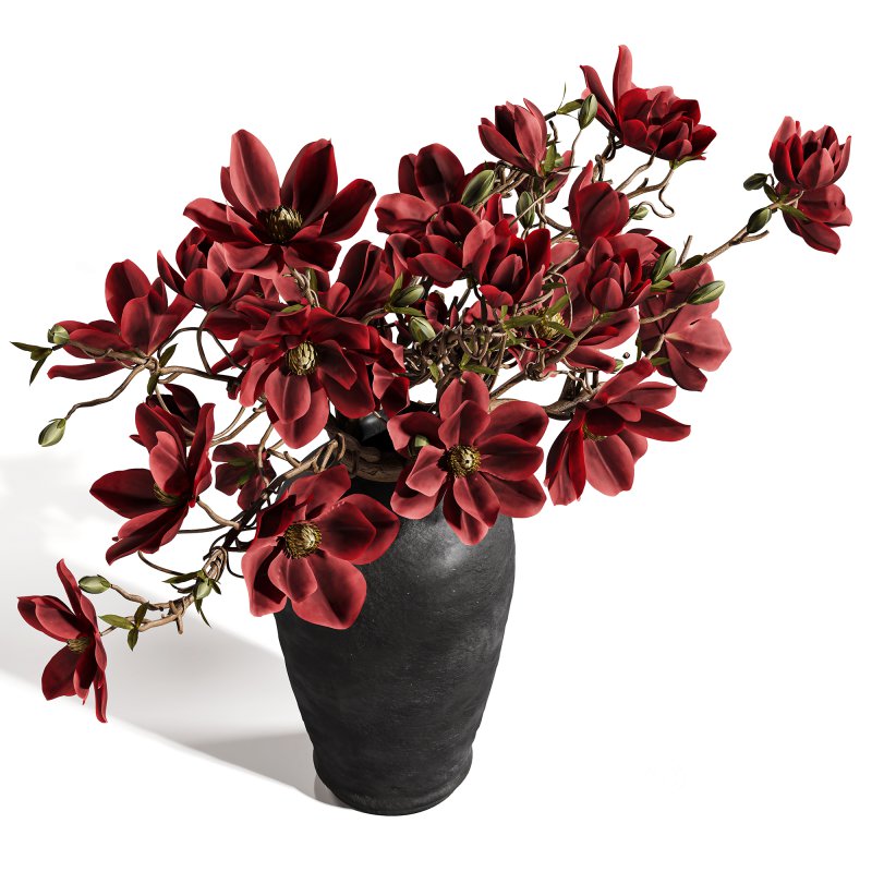 Ikebana Inspired Decorative Magnolia Bouquet Image 4