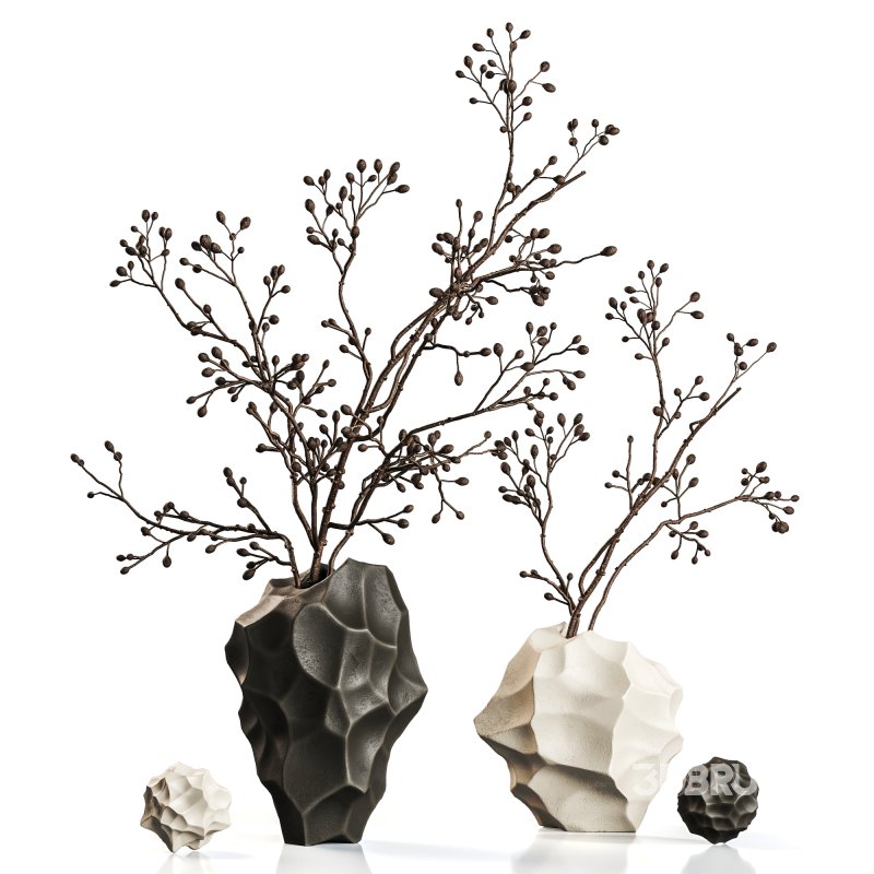 Minimal Stone Vase Set with Natural Texture Image 1