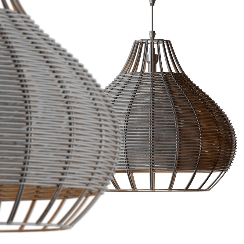 Rattan Pendant Lampshade Wicker Chandelier Image 2