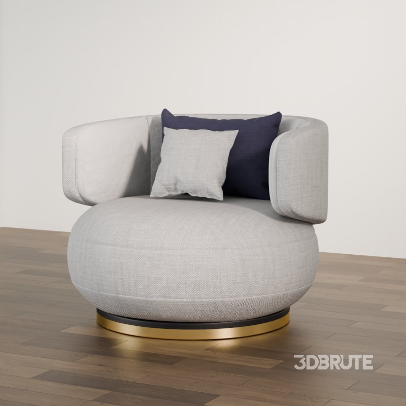 Comfy Round Lounge Chair with Cushions Image 2