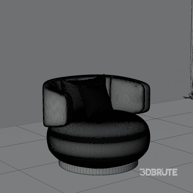 Comfy Round Lounge Chair with Cushions Image 1