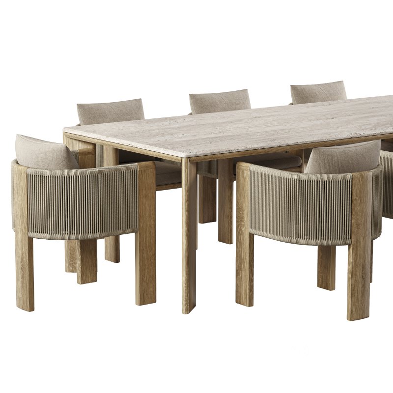 Palm Beach Teak Dining chair and Rectangle Dining Table Image 4