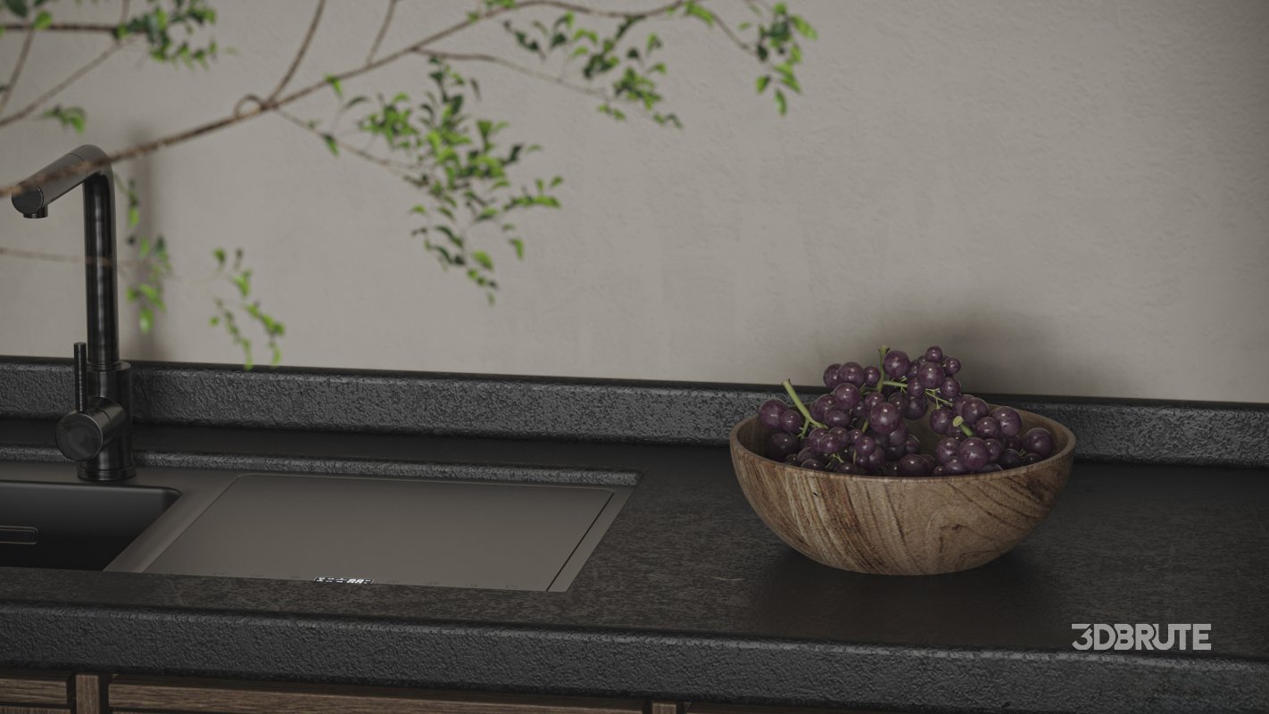 Modern living room and dining room kitchen interior scene Image 9