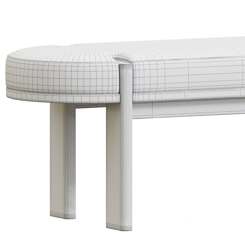 Karina Dark Elm Wood w Oatmeal Fabric Bench Image 1