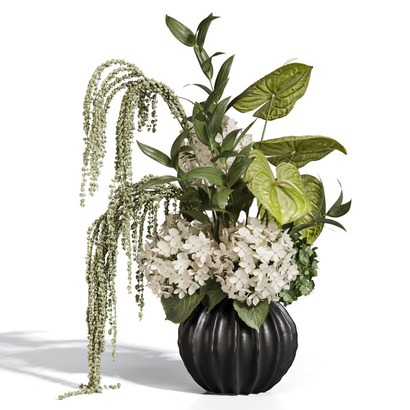 Ivory Hydrangea in a Calm Floral Scene Image 2