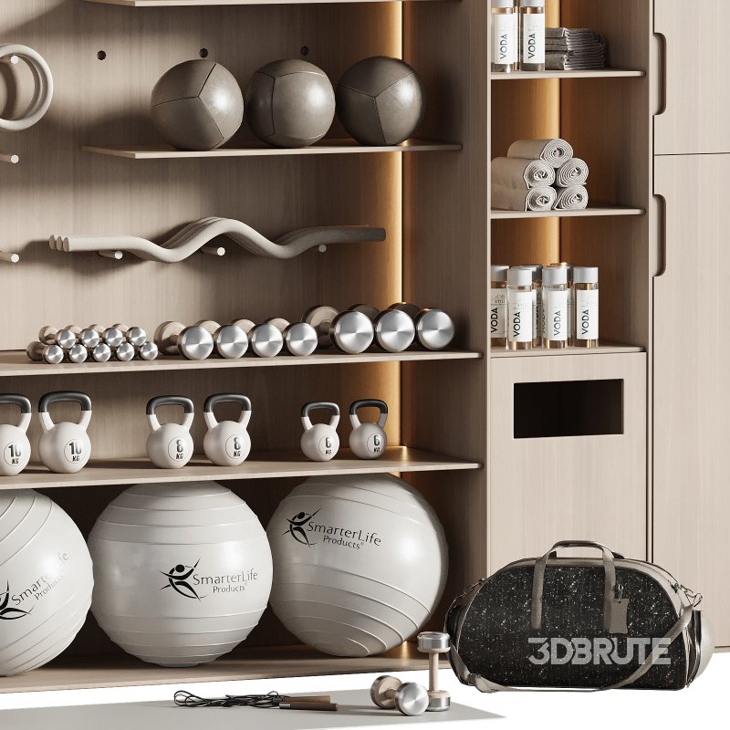 Home Gym Wall Rack with Equipment 04 Image 4