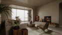 Modern living room and dining room kitchen interior scene - Thumbnail 3