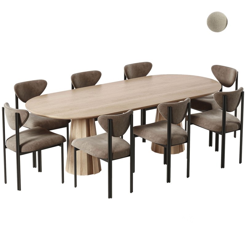 The Cooper Dining Chair and Bank Oval Dining Table-maidenhome Image 2