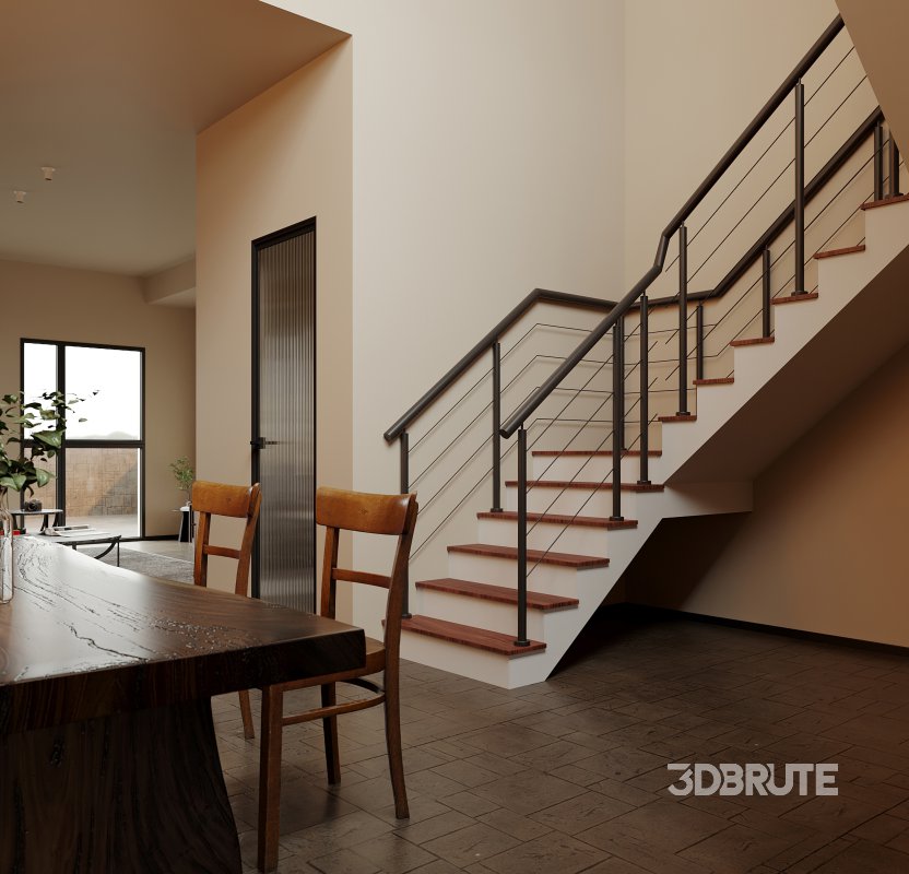 Modern living room and dining room interior scene Image 5