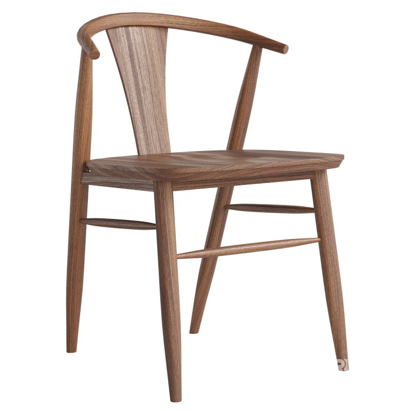 Fyn Natural Walnut Wood Dining Side Chair Image 5