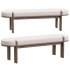 Karina Dark Elm Wood w Oatmeal Fabric Bench - Thumbnail 3