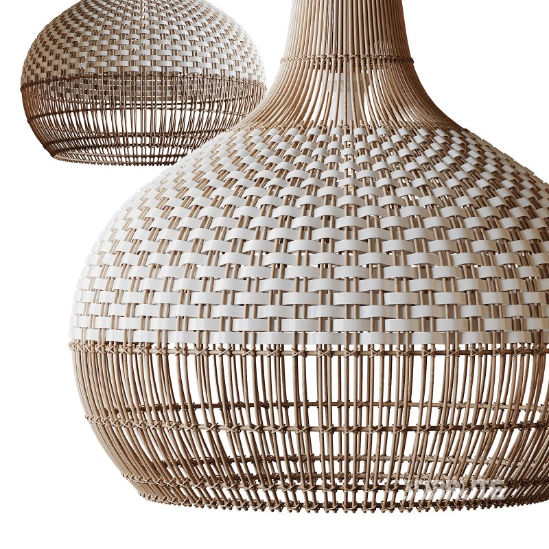 Handwoven Rattan Pendant Light Lampshade Image 3