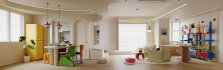 Modern living room and dining room interior scene - Thumbnail 1