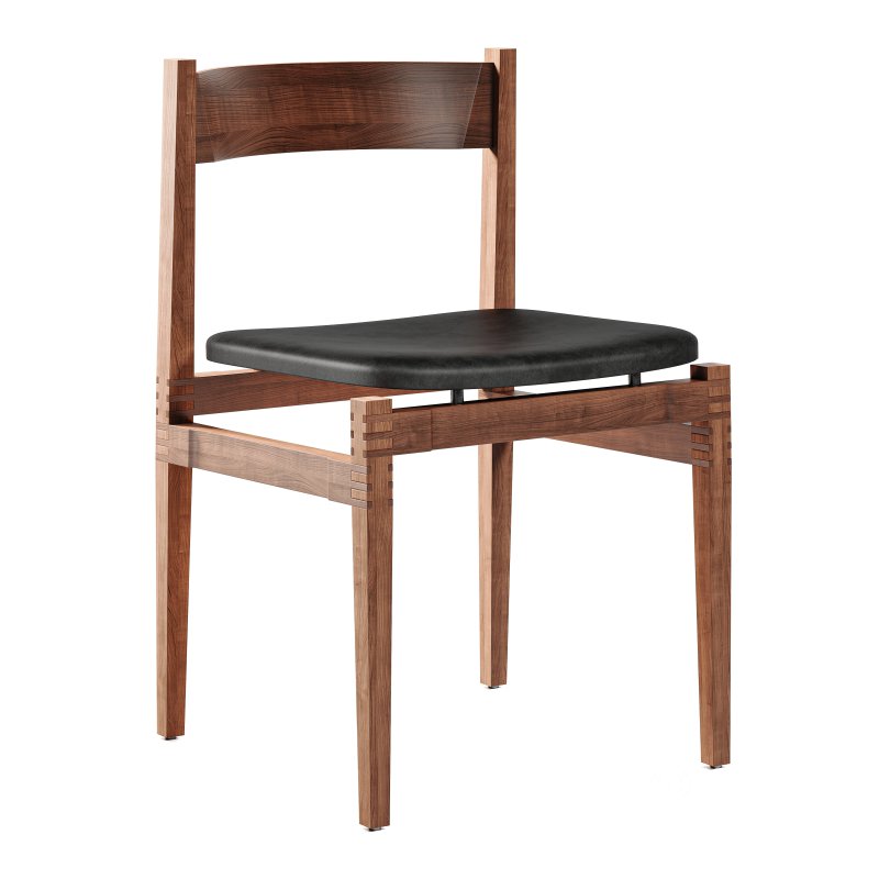 AMBROGIO BLACK LEATHER DINING CHAIR-CB2 Image 1