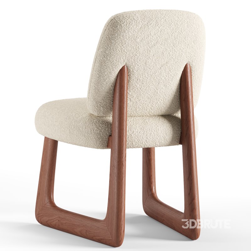 Pula Warm White Boucle Armless Dining Chair Image 3