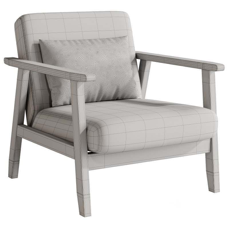 Isaac Wooden armchair with boucle seat Image 7