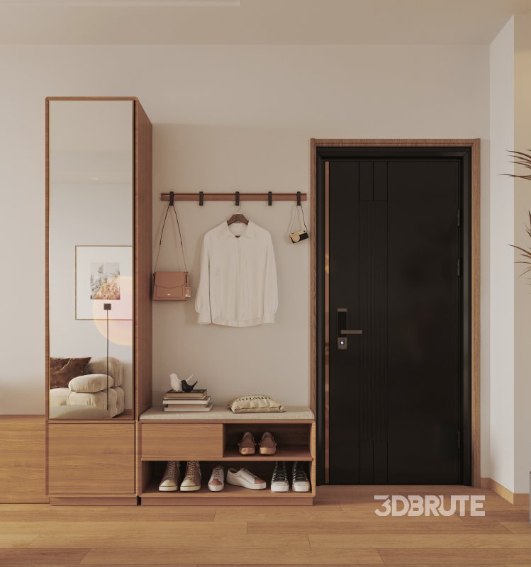 Modern living room and dining room kitchen interior scene Image 2