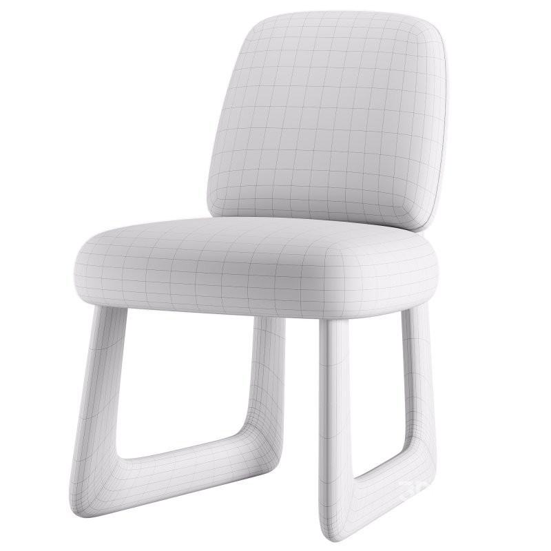 Pula Warm White Boucle Armless Dining Chair Image 1