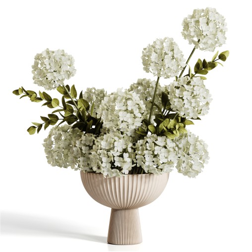 White Hydrangea Bowl Arrangement