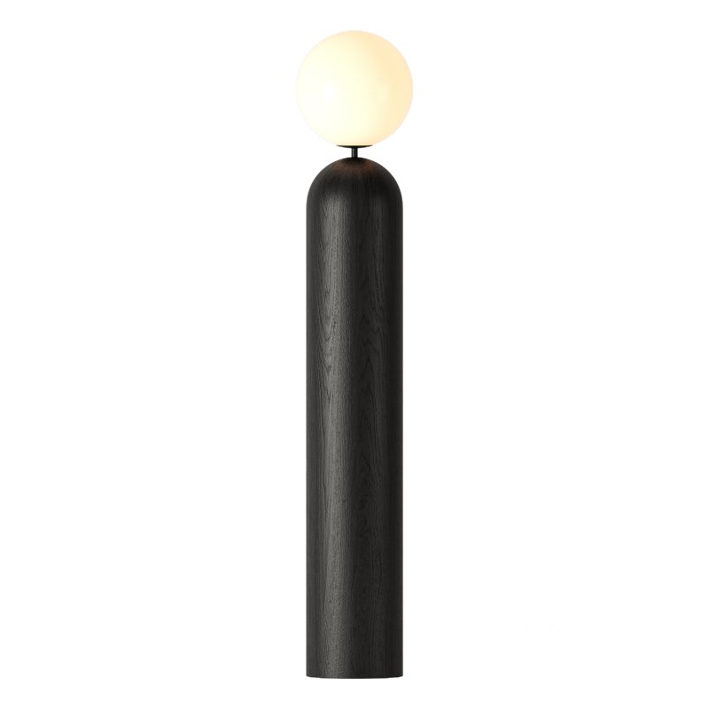 Ori Globe Floor Lamp with Black Wood Base Image 1