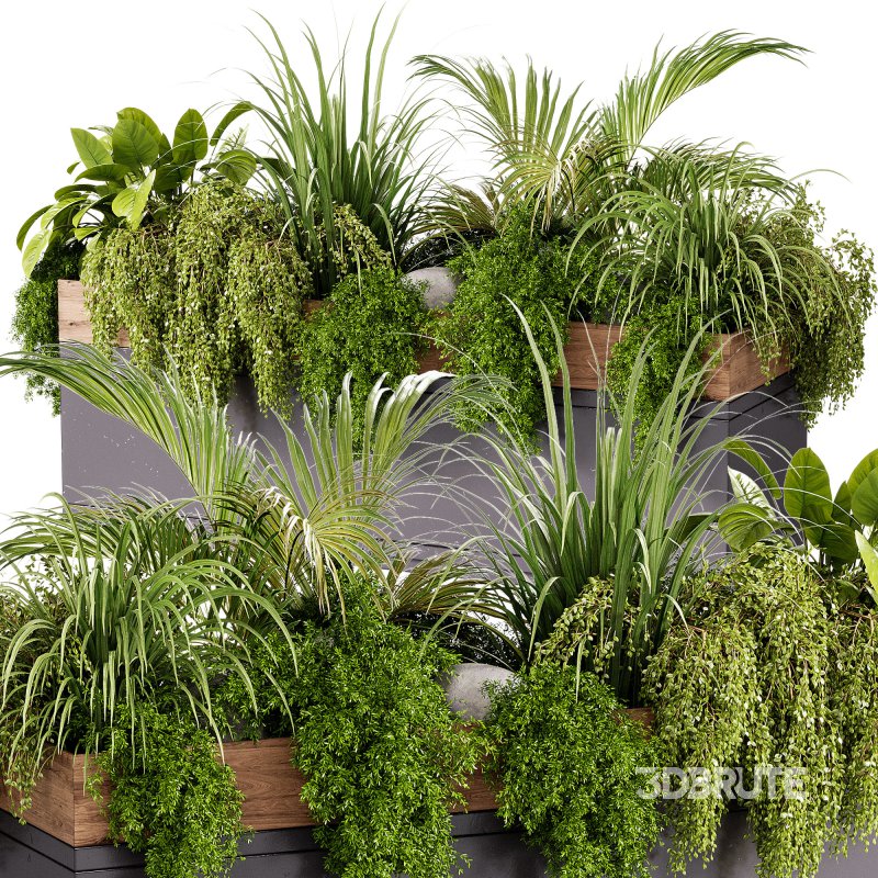Indoor plant- 20 metall and wooden in box on stand Image 3