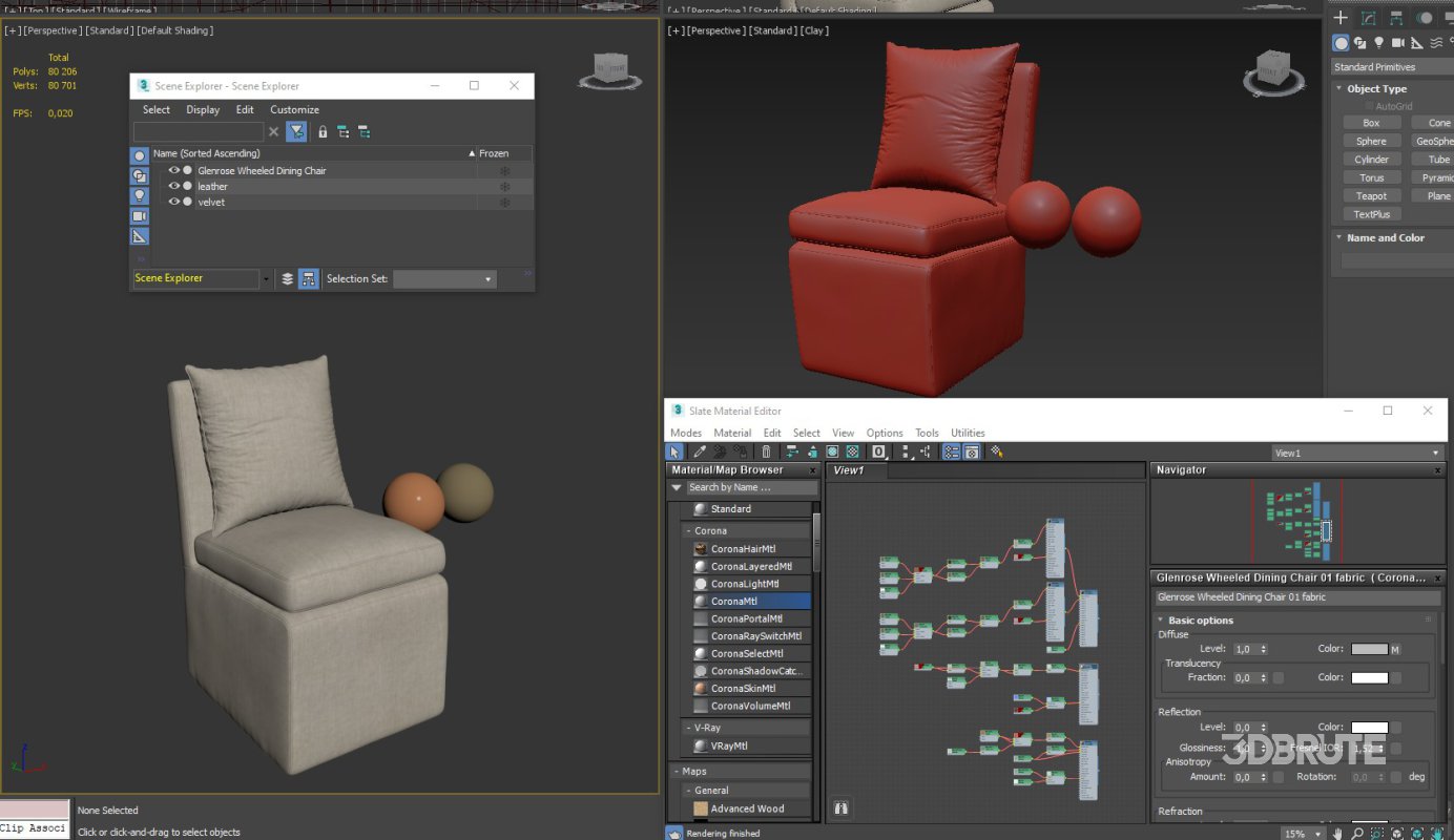 Glenrose Wheeled Dining Chair Image 8