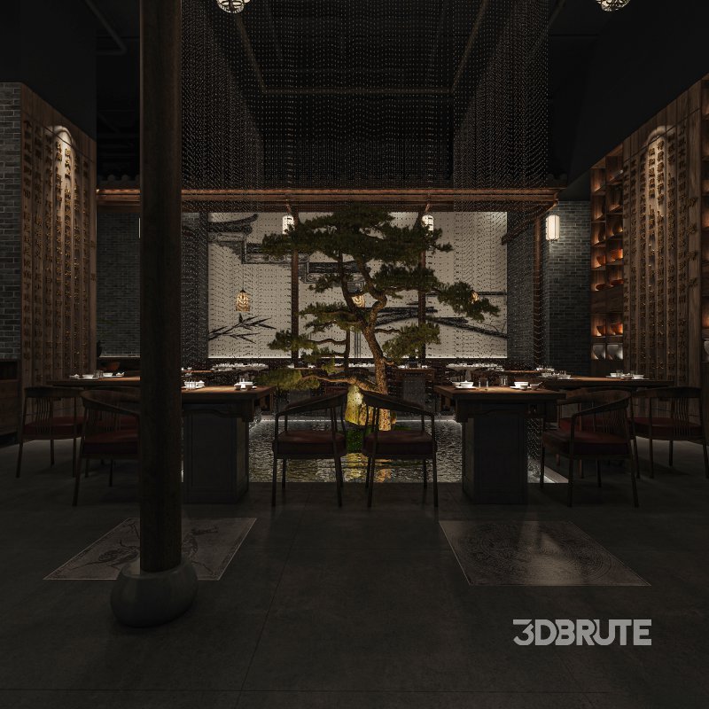 Night Chinese restaurant Image 3