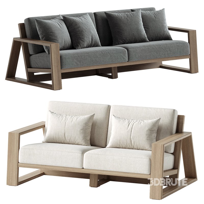 Canyon Outdoor Teak Sofa Image 1