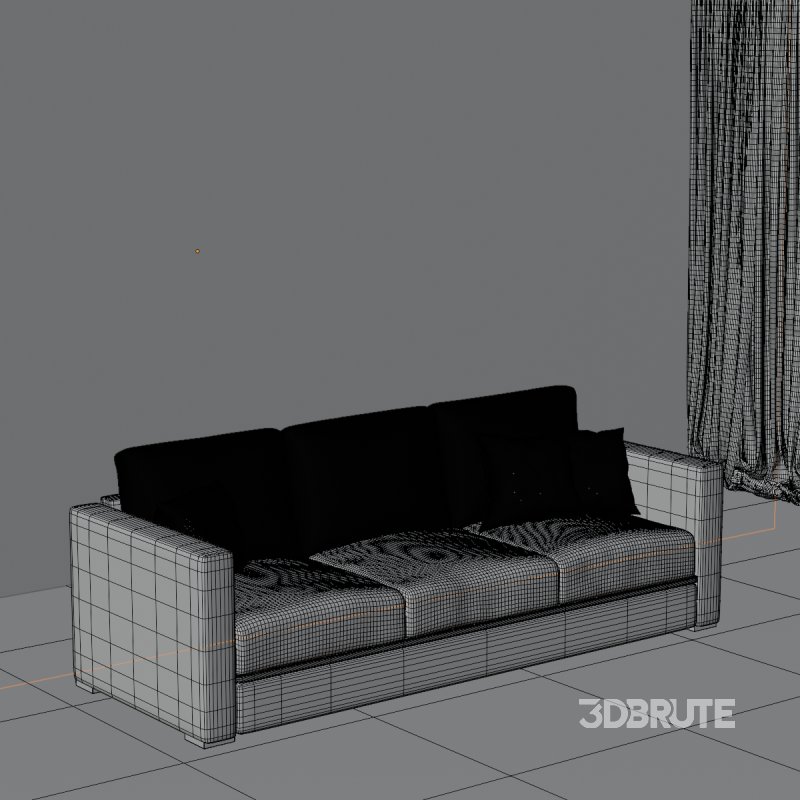 Blue Seater Sofa with Cushions Image 1