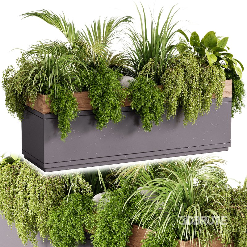 Indoor plant- 20 metall and wooden in box on stand Image 2