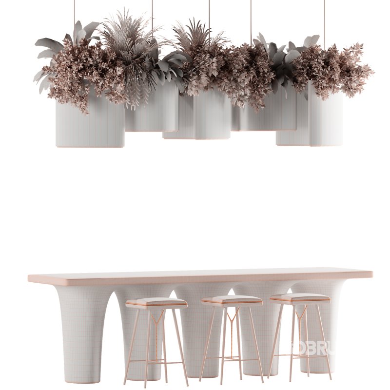 Reception Desk With Hanging Plants-set 15 Image 5