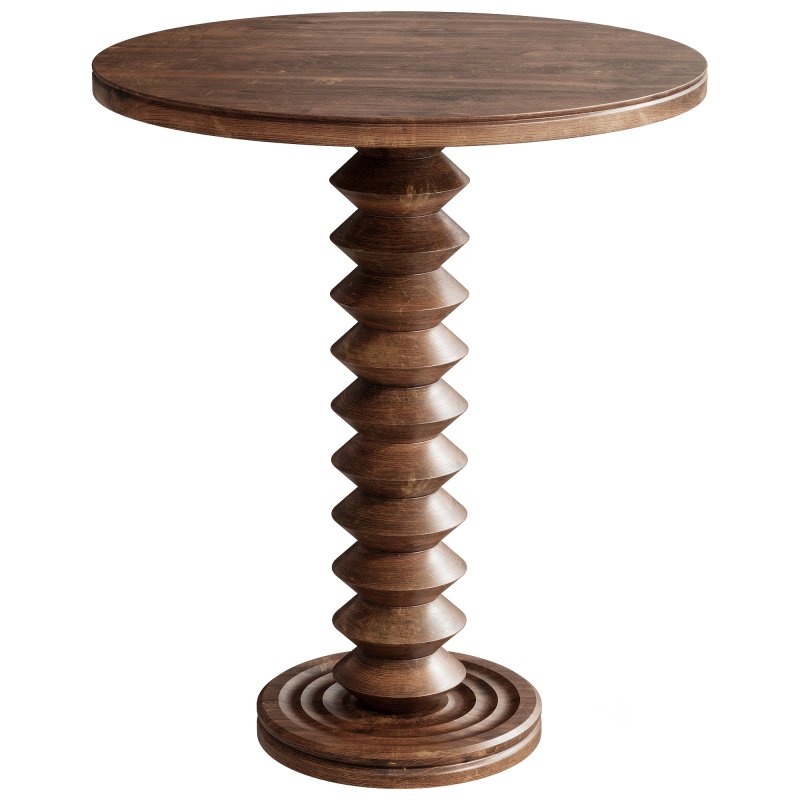 French Wood Side Table by Charles Dudouyt Image 1