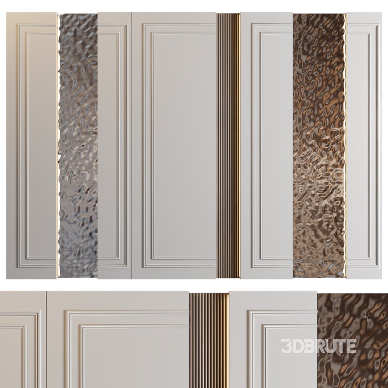 Stainless Steel Wave Panel Wall Decor Image 1