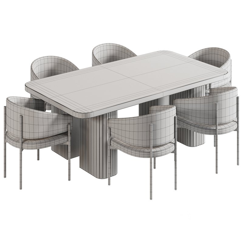Rectangular dining table and Solana Chair set 3 Image 1