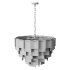 Round pendant chandelier made of ribbed glass light - Thumbnail 9
