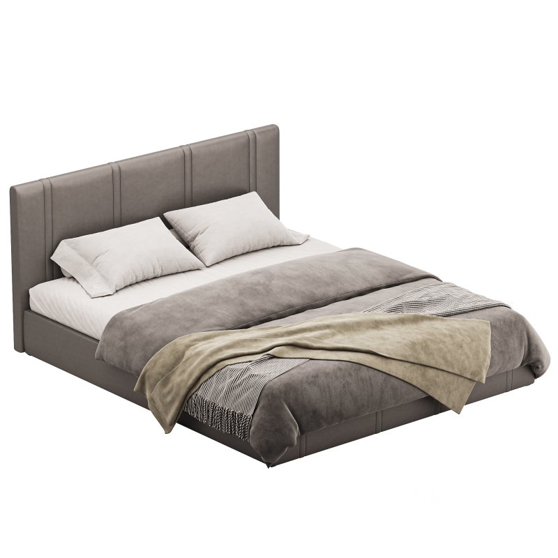 White eco leather bed Image 2