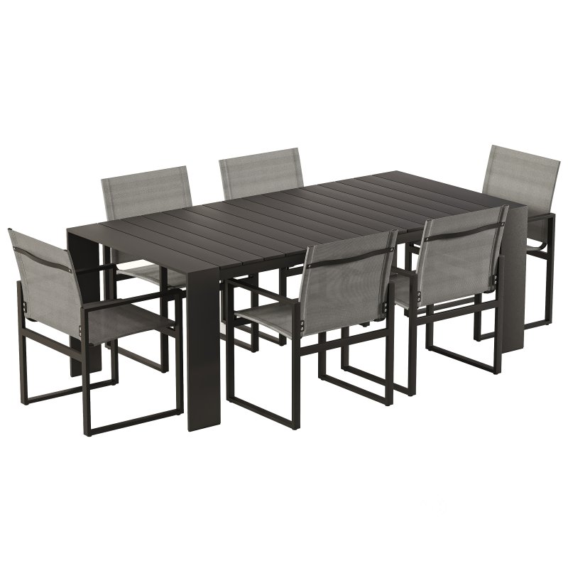 Hayman Teak and Aluminum Dining Chair and Table-Harbour Image 4