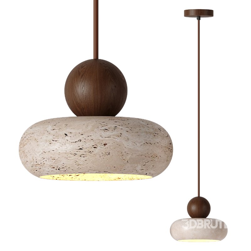 Wabi Sabi Natural Stone Shade Pendant Lamp Image 6
