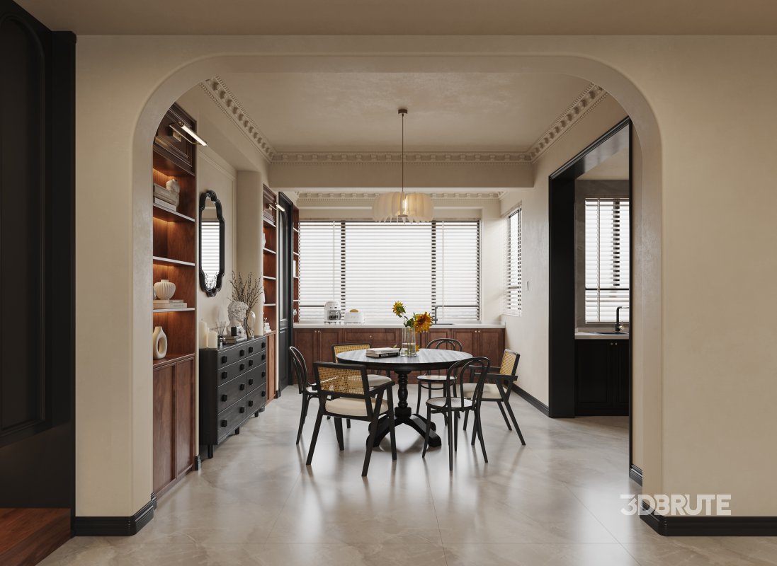 Luxurious living room and dining room kitchen Image 1