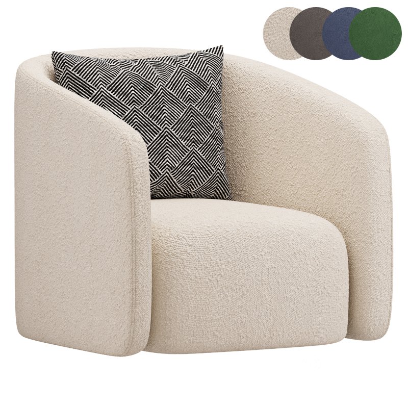 Andy Cream Boucle Club Chair Image 1