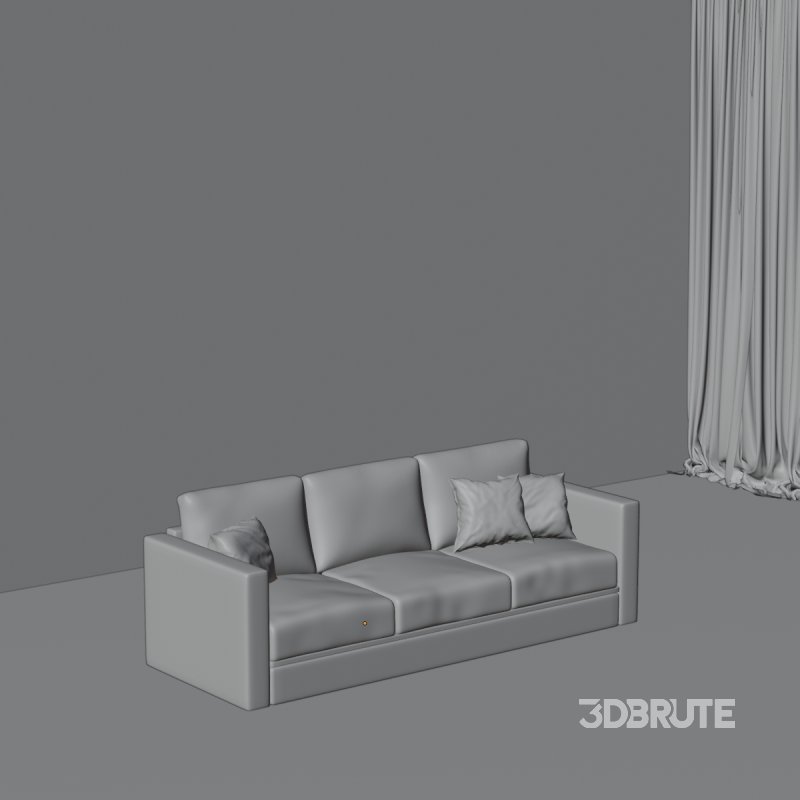 Blue Seater Sofa with Cushions Image 4