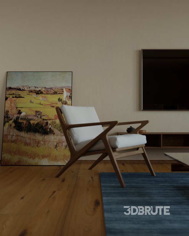 Modern living room and dining room interior scene Image 6