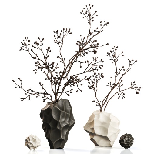 Minimal Stone Vase Set with Natural Texture