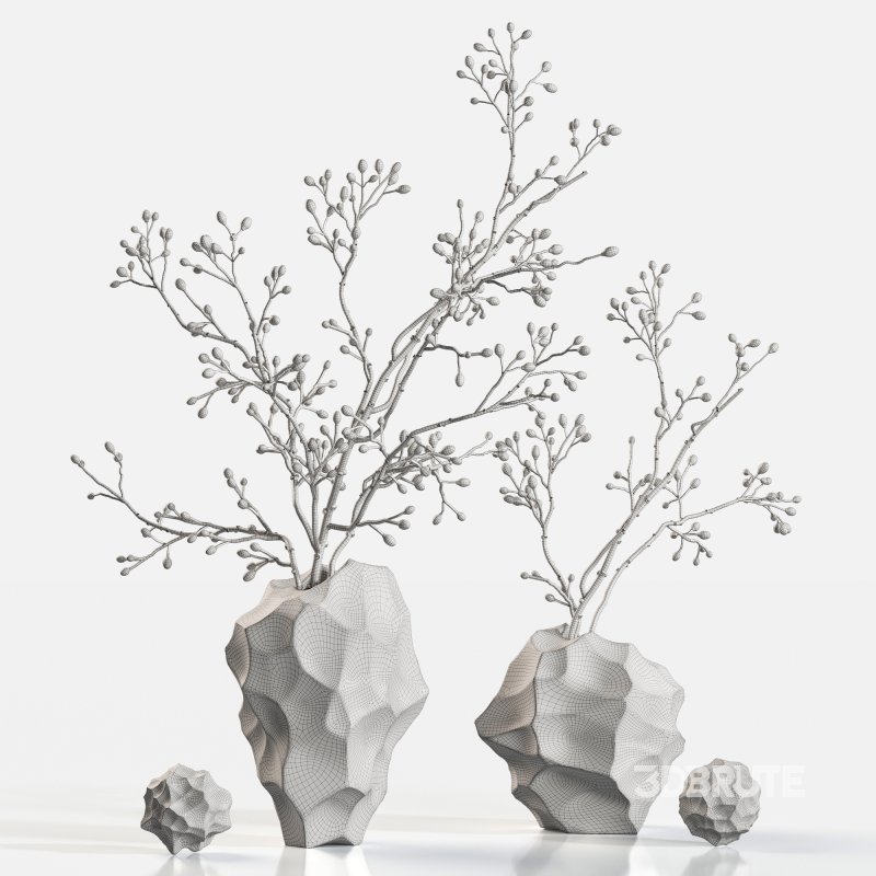 Minimal Stone Vase Set with Natural Texture Image 2